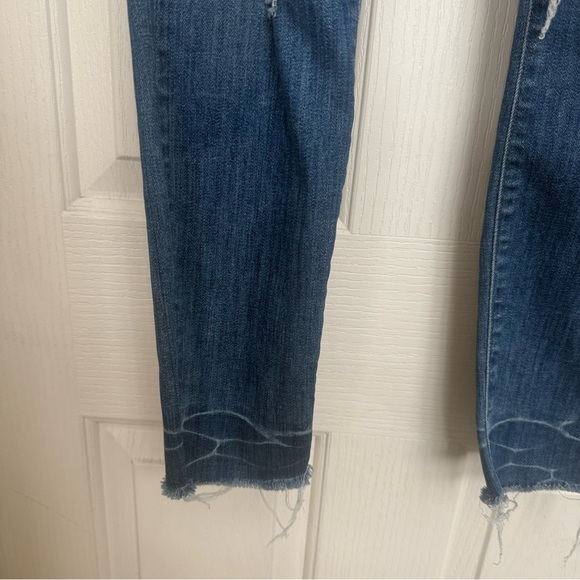 MOTHER Jean Looker Ankle Fray Size 26 Naughty Intentions 26x27.25 blue distress - Picture 15 of 16